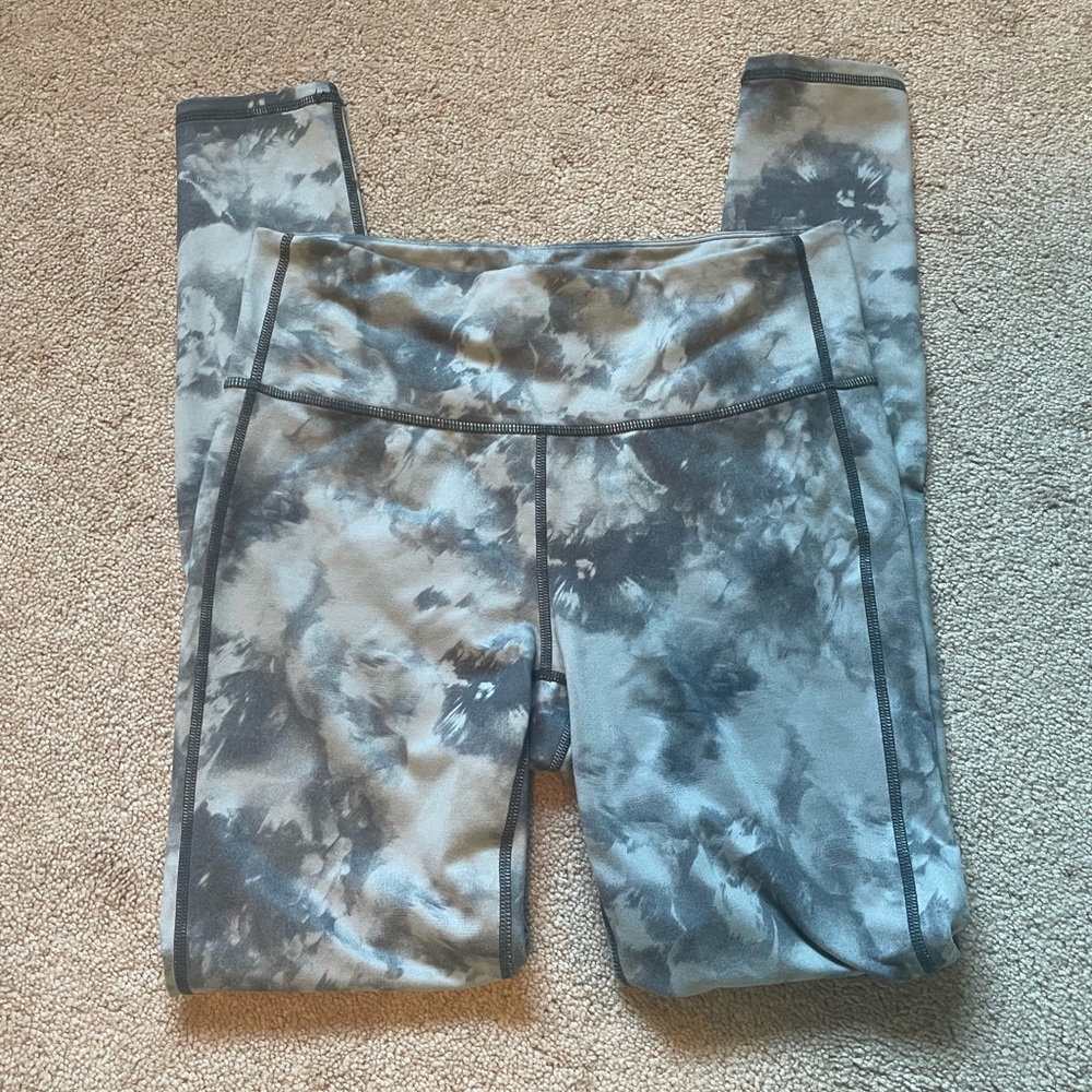 Athleta size Medium Womens Grey Tie-Dye Leggings